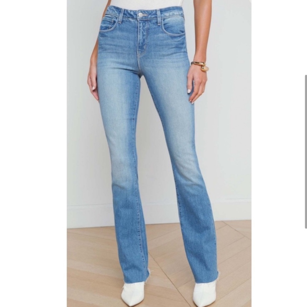 L’Agence Ruth High Rise Straight Jeans in Cowan. - Picture 2 of 14